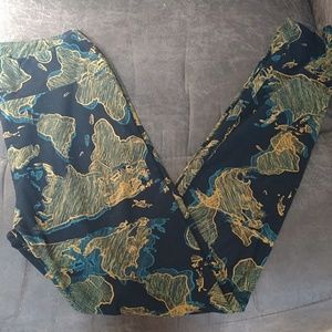 Lularoe OS leggings - world / continents